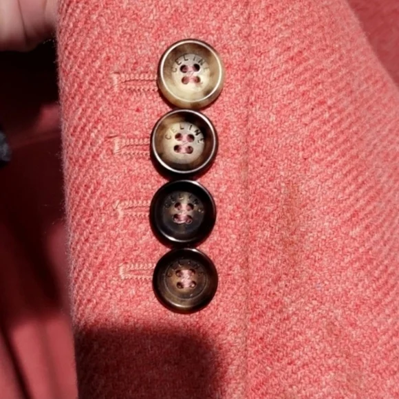 Celine Vintage Cashmere Blazer Coral Pink Size 44 (US 12) - Picture 7 of 13